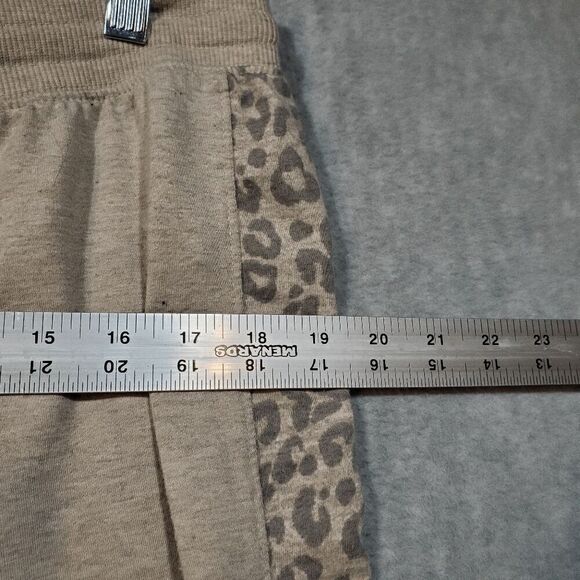 Splendid PJ Set Womens Large Tan Leopard Print Terry Knit Round Neck Pullover - Picture 7 of 11